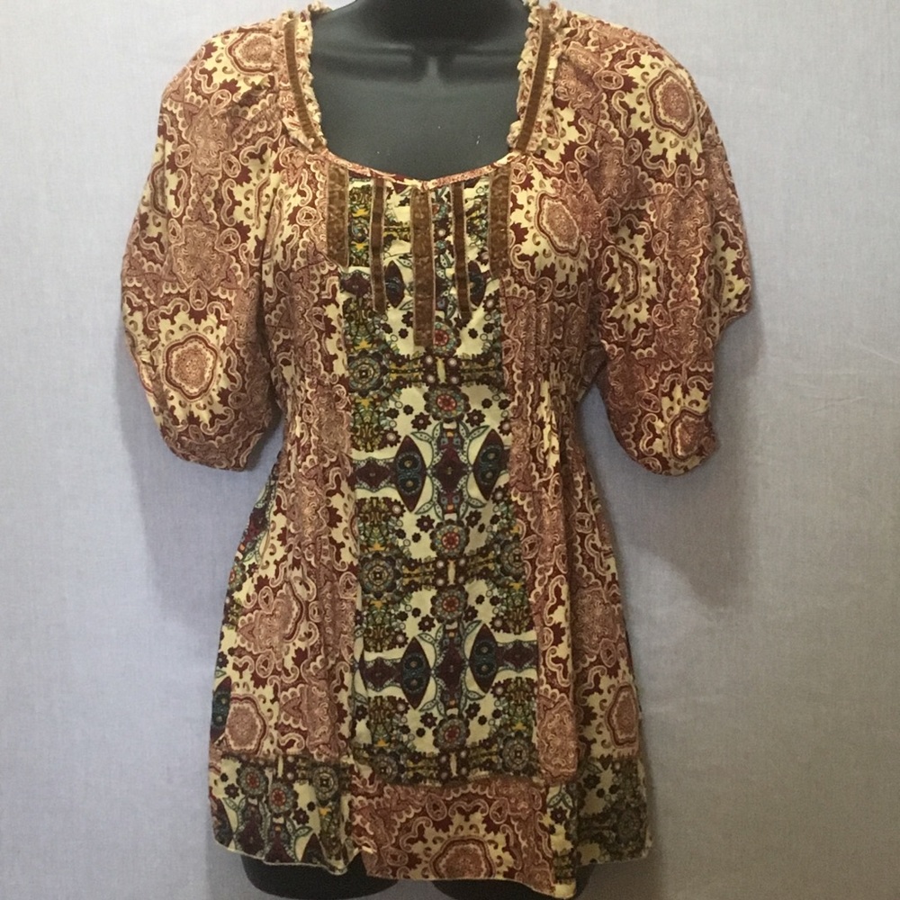 *3 for $20* Live and Let Live Boho Medallion Top